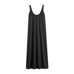Totême Scoop poplin dress in Black - Dresses - Scandinavian Minimalist Luxury at Luxury Shoes 