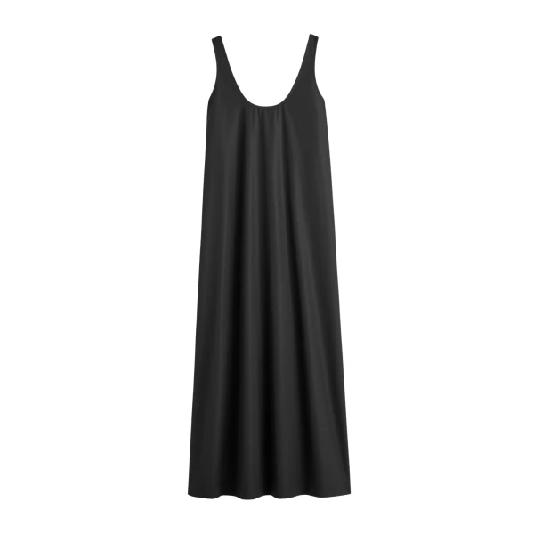 Totême Scoop poplin dress in Black - Dresses - Scandinavian Minimalist Luxury at Luxury Shoes 