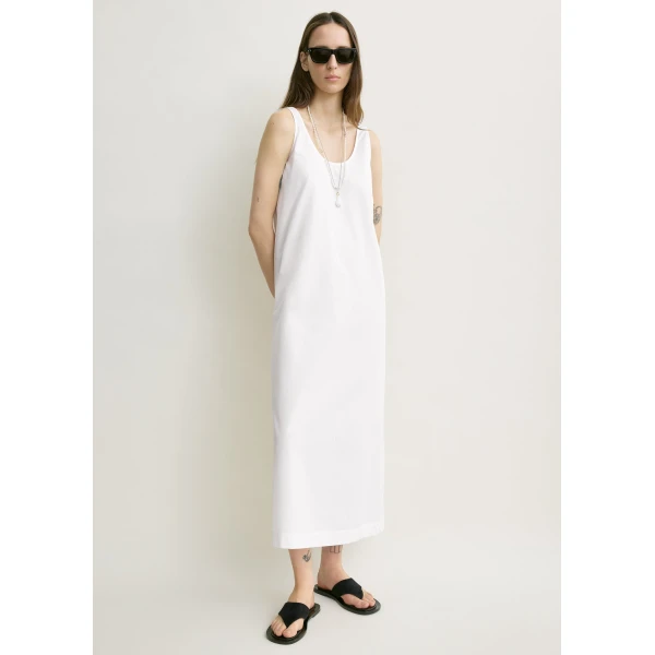 Totême Scoop poplin dress in White - Dresses - Scandinavian Minimalist Luxury at Luxury Shoes 