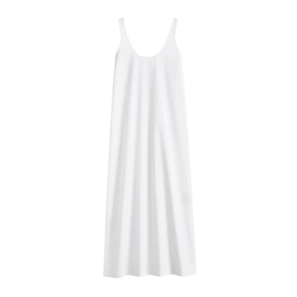 Totême Scoop poplin dress in White - Dresses - Scandinavian Minimalist Luxury at Luxury Shoes 