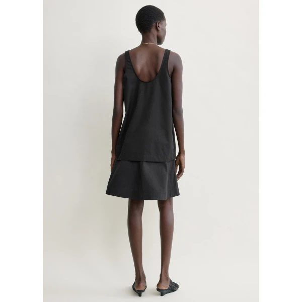 Totême Scoop poplin tank in Black - Tops - Scandinavian Minimalist Luxury at Luxury Shoes 