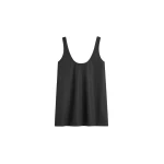 Totême Scoop poplin tank in Black - Tops - Scandinavian Minimalist Luxury at Luxury Shoes 