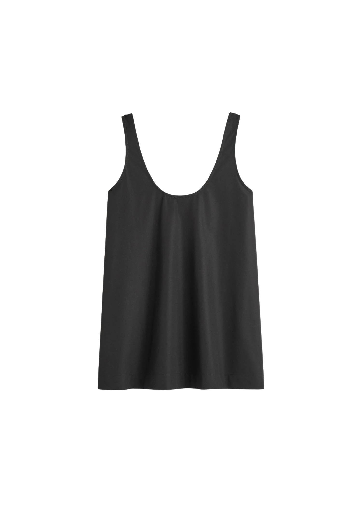 Toteme-Scoop-poplin-tank-in-Black94218_nobg Totême Scoop poplin tank in Black - Tops - Scandinavian Minimalist Luxury at Luxury Shoes