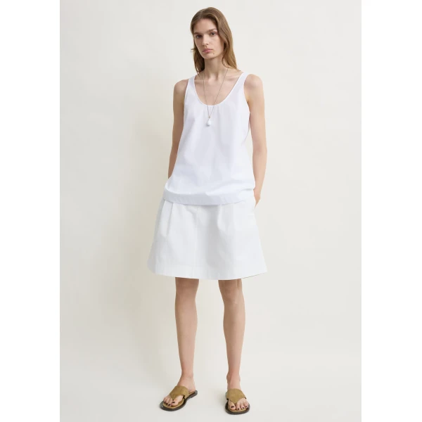 Totême Scoop poplin tank in White - Tops - Scandinavian Minimalist Luxury at Luxury Shoes 