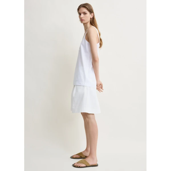 Totême Scoop poplin tank in White - Tops - Scandinavian Minimalist Luxury at Luxury Shoes 