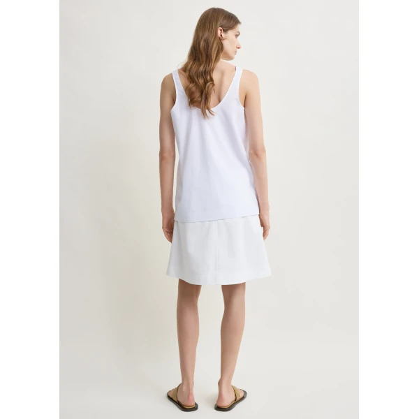 Totême Scoop poplin tank in White - Tops - Scandinavian Minimalist Luxury at Luxury Shoes 