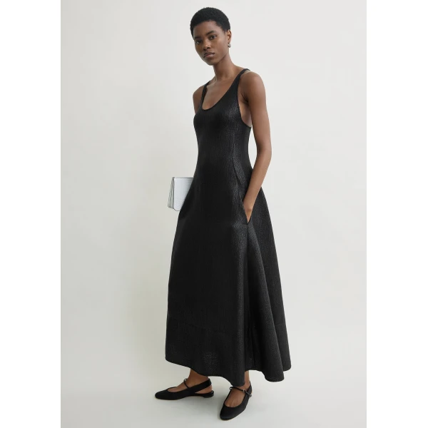 Totême Sculpted cotton dress in Black - Dresses - Scandinavian Minimalist Luxury at Luxury Shoes 