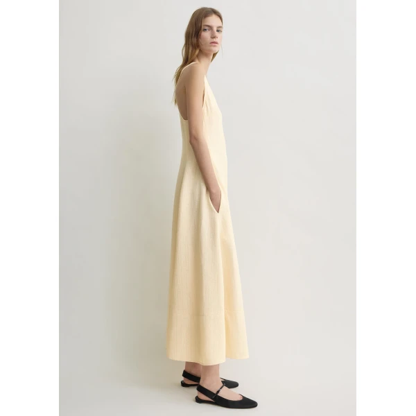 Totême Sculpted cotton dress in Ecru - Dresses - Scandinavian Minimalist Luxury at Luxury Shoes 