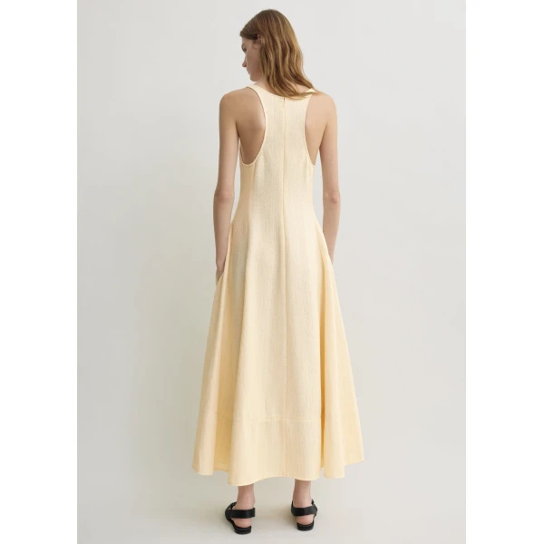 Totême Sculpted cotton dress in Ecru - Dresses - Scandinavian Minimalist Luxury at Luxury Shoes 