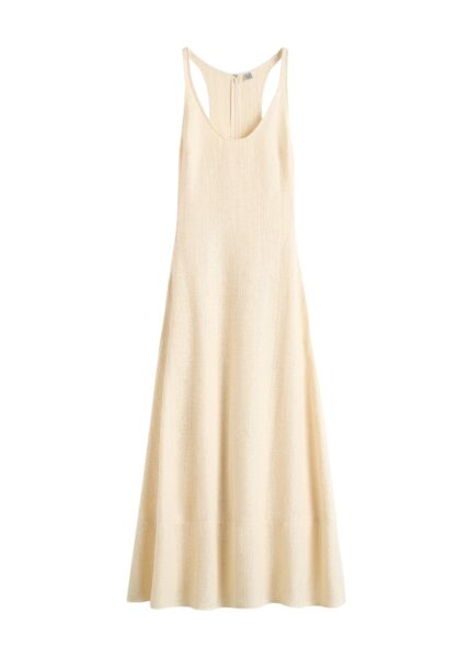 Totême Sculpted cotton dress in Ecru - Dresses - Scandinavian Minimalist Luxury at Luxury Shoes 