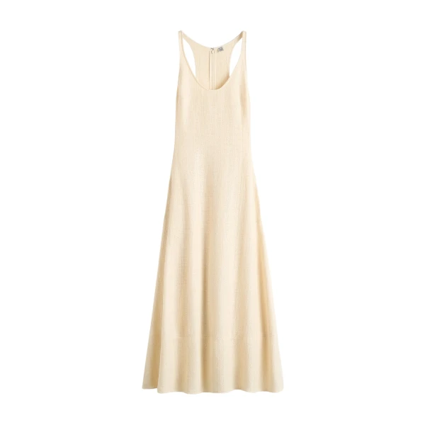 Totême Sculpted cotton dress in Ecru - Dresses - Scandinavian Minimalist Luxury at Luxury Shoes 