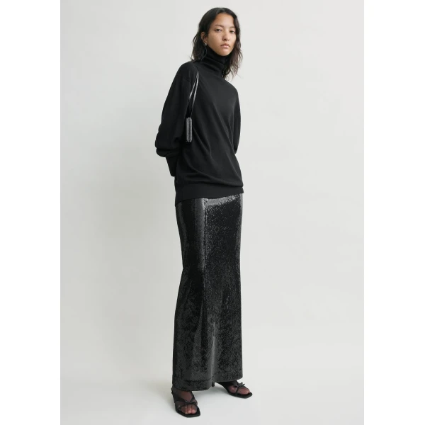 Totême Sequin skirt in Black - Skirts - Scandinavian Minimalist Luxury at Luxury Shoes 