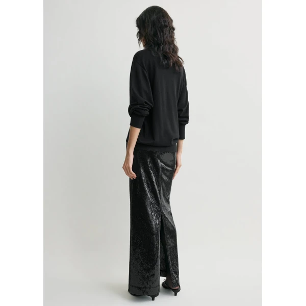 Totême Sequin skirt in Black - Skirts - Scandinavian Minimalist Luxury at Luxury Shoes 
