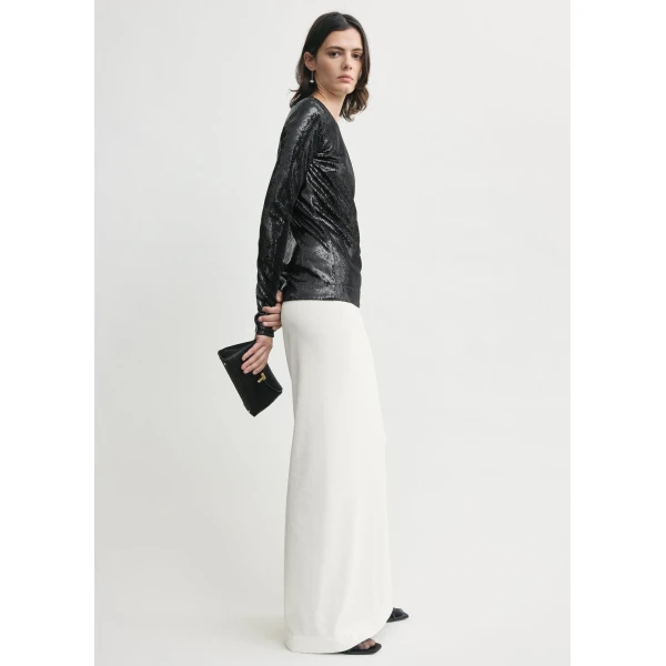 Totême Sequin top in Black - Tops - Scandinavian Minimalist Luxury at Luxury Shoes 