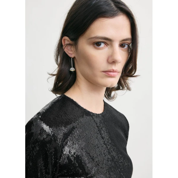 Totême Sequin top in Black - Tops - Scandinavian Minimalist Luxury at Luxury Shoes 