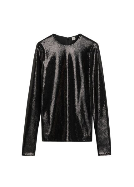 Totême Sequin top in Black - Tops - Scandinavian Minimalist Luxury at Luxury Shoes 