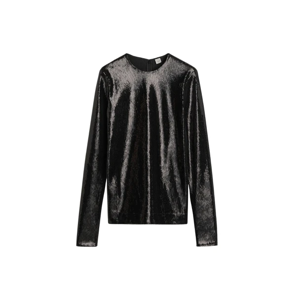 Totême Sequin top in Black - Tops - Scandinavian Minimalist Luxury at Luxury Shoes 