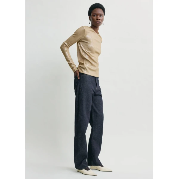 Totême Sequin top in Latte - Tops - Scandinavian Minimalist Luxury at Luxury Shoes 