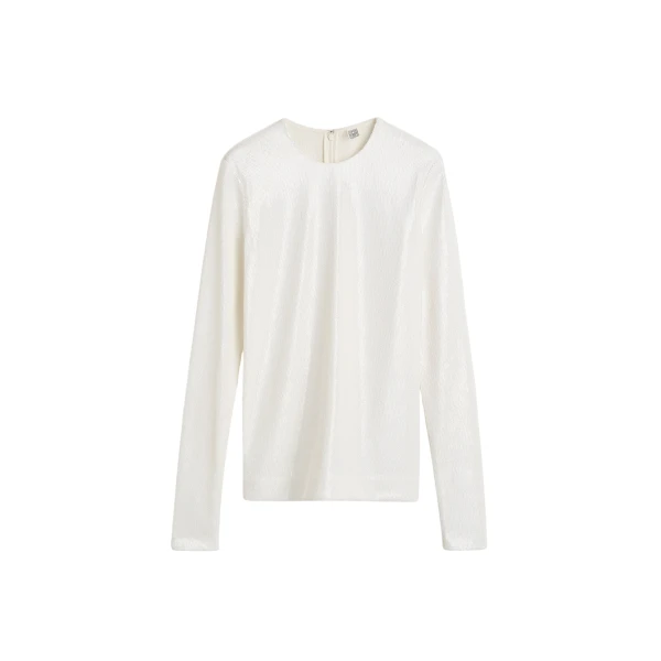 Totême Sequin top in White - Tops - Scandinavian Minimalist Luxury at Luxury Shoes 