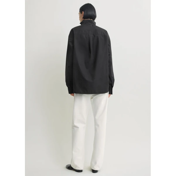 Totême Sharp poplin shirt in Black - Tops - Scandinavian Minimalist Luxury at Luxury Shoes 