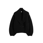 Totême Shawl-lapel cardigan in Black - Knitwear - Scandinavian Minimalist Luxury at Luxury Shoes 