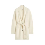 Toteme-Shawl-lapel-cashmere-wool-robe-in-Ecru38198_nobg Totême Shawl-lapel cashmere-wool robe in Ecru - Knitwear - Scandinavian Minimalist Luxury at Luxury Shoes