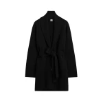 Toteme-Shawl-lapel-robe-in-Black96260_nobg Totême Shawl-lapel robe in Black - Knitwear - Scandinavian Minimalist Luxury at Luxury Shoes