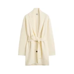 Totême Shawl-lapel robe in Ecru - Knitwear - Scandinavian Minimalist Luxury at Luxury Shoes 