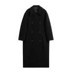 Totême Shield coat in Black - Coats - Scandinavian Minimalist Luxury at Luxury Shoes 