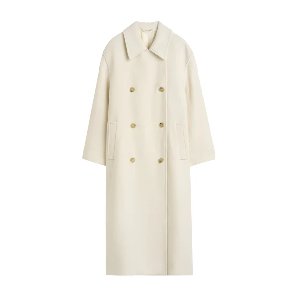 Totême Shield coat in Ecru - Coats - Scandinavian Minimalist Luxury at Luxury Shoes 