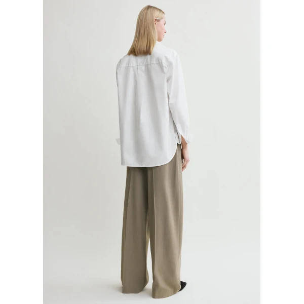 Totême Signature cotton shirt in White - Tops - Scandinavian Minimalist Luxury at Luxury Shoes 