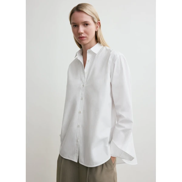 Totême Signature cotton shirt in White - Tops - Scandinavian Minimalist Luxury at Luxury Shoes 
