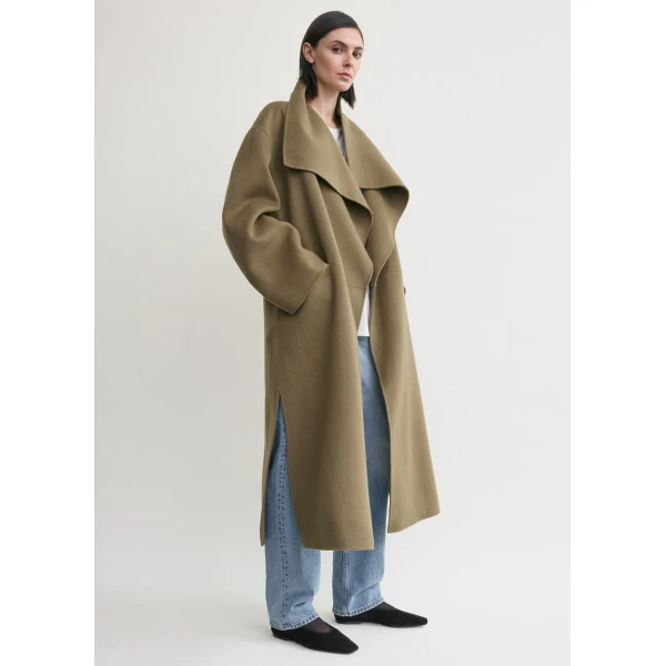 Totême Signature doublé coat in Hazel - Coats - Scandinavian Minimalist Luxury at Luxury Shoes 