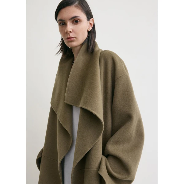 Totême Signature doublé coat in Hazel - Coats - Scandinavian Minimalist Luxury at Luxury Shoes 