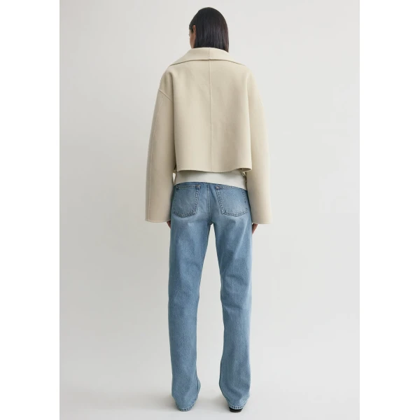 Totême Signature doublé jacket in Peanut - Jackets - Scandinavian Minimalist Luxury at Luxury Shoes 