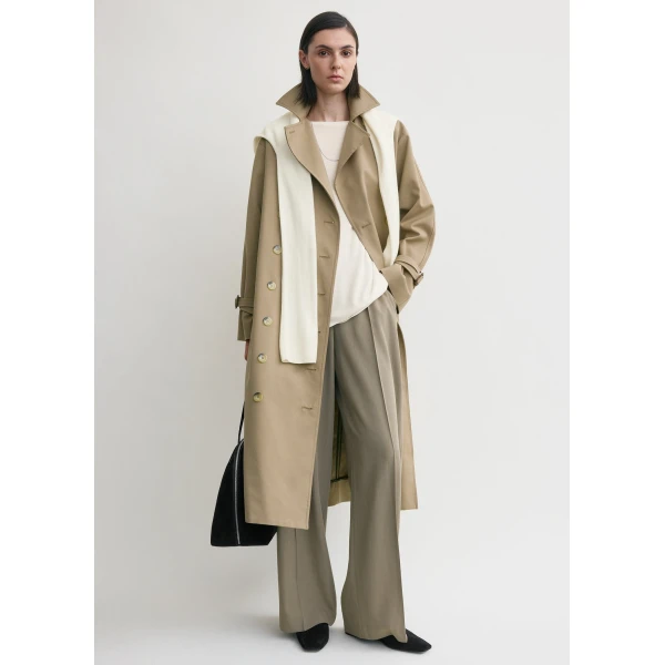 Totême Signature trench in Khaki - Coats - Scandinavian Minimalist Luxury at Luxury Shoes 