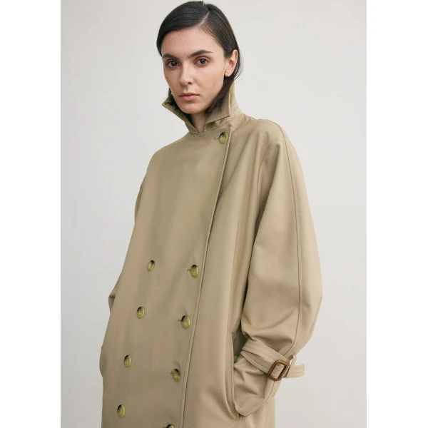 Totême Signature trench in Khaki - Coats - Scandinavian Minimalist Luxury at Luxury Shoes 