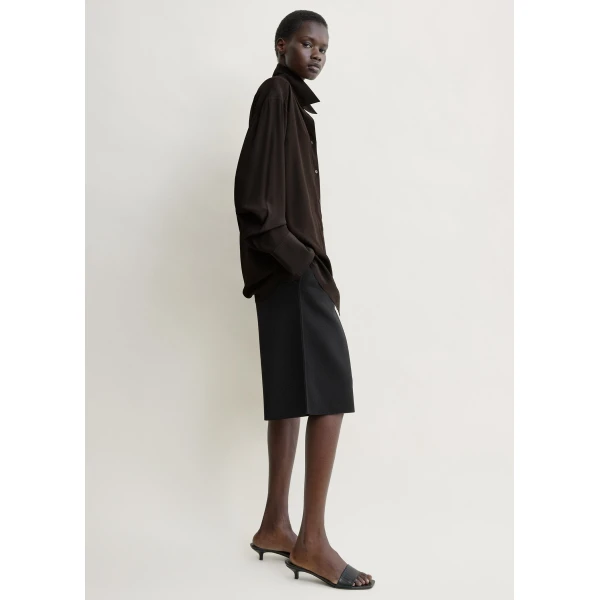 Totême Silk crepe shirt in Brown - Tops - Scandinavian Minimalist Luxury at Luxury Shoes 
