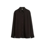 Totême Silk crepe shirt in Brown - Tops - Scandinavian Minimalist Luxury at Luxury Shoes 