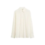 Totême Silk crepe shirt in Off-white - Tops - Scandinavian Minimalist Luxury at Luxury Shoes 