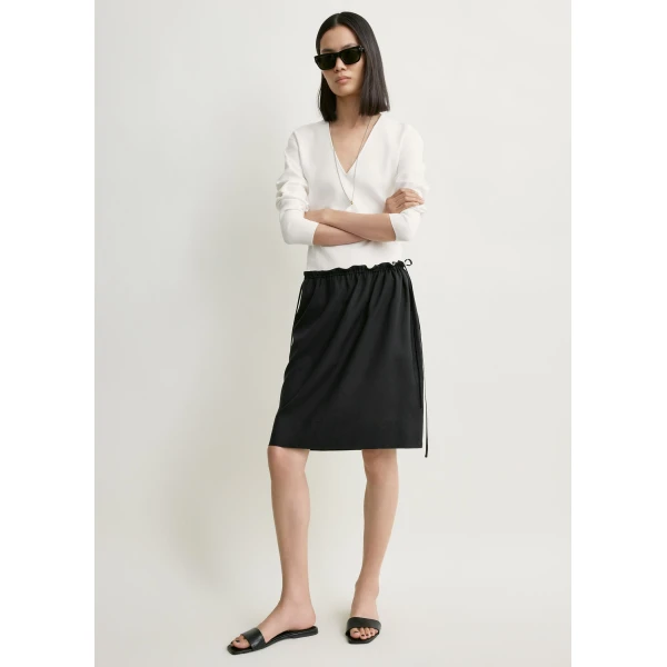 Totême Silk pj skirt in Black - Skirts - Scandinavian Minimalist Luxury at Luxury Shoes 