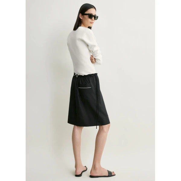 Totême Silk pj skirt in Black - Skirts - Scandinavian Minimalist Luxury at Luxury Shoes 