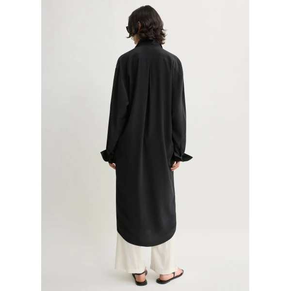 Totême Silk shirtdress in Black - Dresses - Scandinavian Minimalist Luxury at Luxury Shoes 