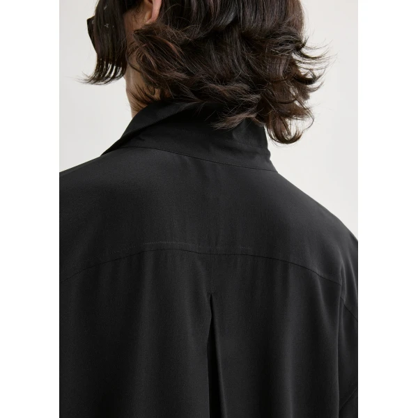 Totême Silk shirtdress in Black - Dresses - Scandinavian Minimalist Luxury at Luxury Shoes 