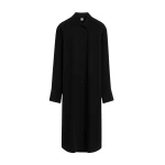 Totême Silk shirtdress in Black - Dresses - Scandinavian Minimalist Luxury at Luxury Shoes 