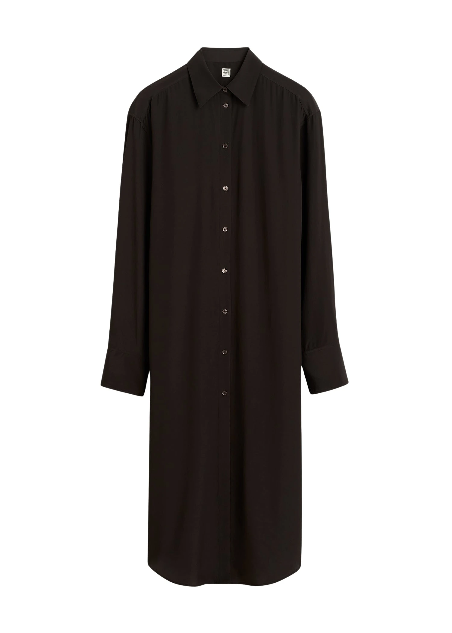 Toteme-Silk-shirtdress-in-Brown35586_nobg Totême Silk shirtdress in Brown - Dresses - Scandinavian Minimalist Luxury at Luxury Shoes