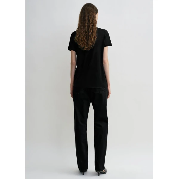 Totême Silk tee in Black - Knitwear - Scandinavian Minimalist Luxury at Luxury Shoes 