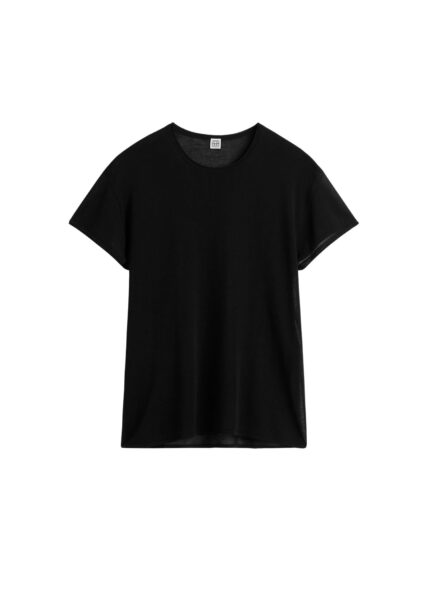 Totême Silk tee in Black - Knitwear - Scandinavian Minimalist Luxury at Luxury Shoes 