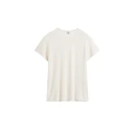 Totême Silk tee in Ecru - Knitwear - Scandinavian Minimalist Luxury at Luxury Shoes 