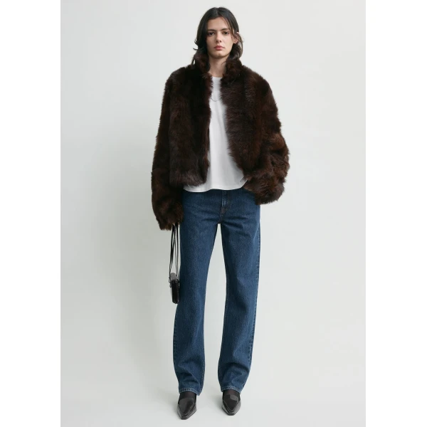 Totême Silky shearling jacket in Dark brown - Jackets - Scandinavian Minimalist Luxury at Luxury Shoes 